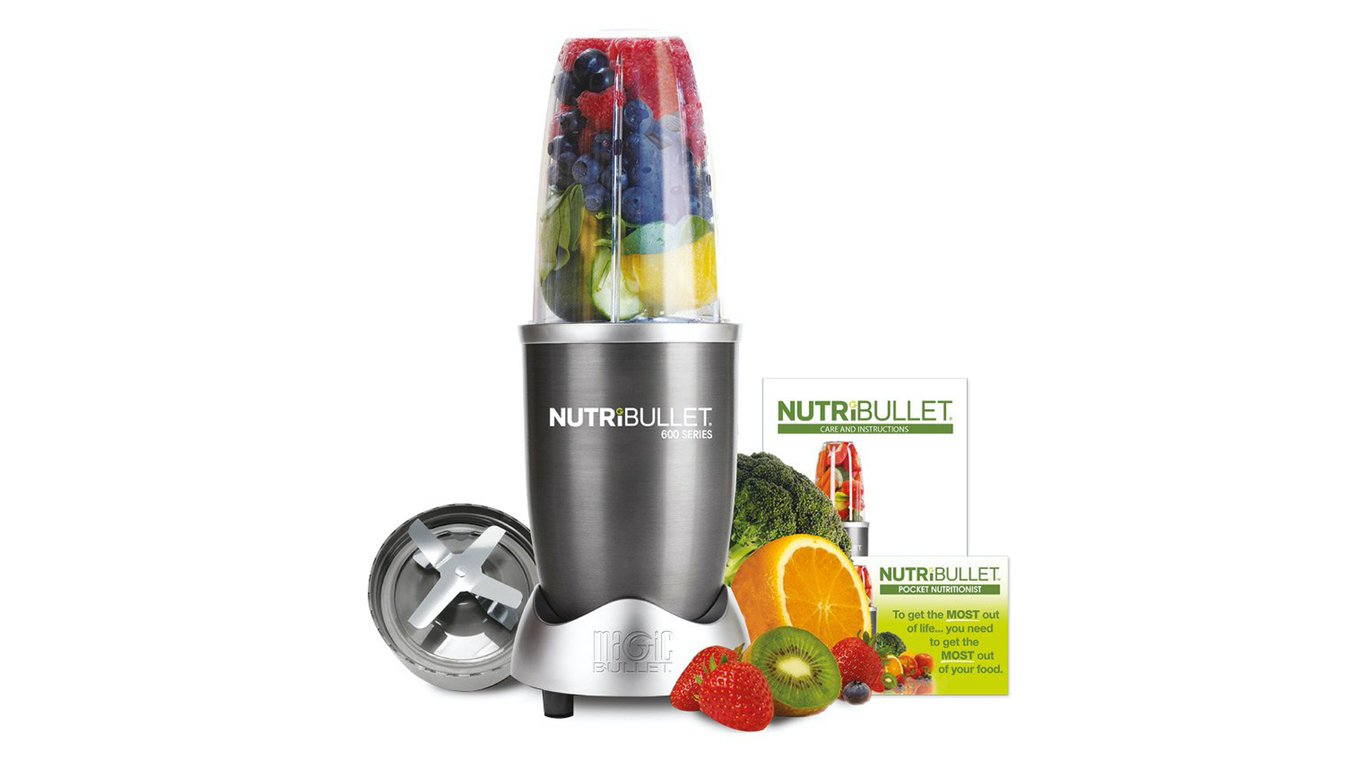 Лучшие блендеры NutriBullet 2019: серия NutriBullet 600 на белом фоне