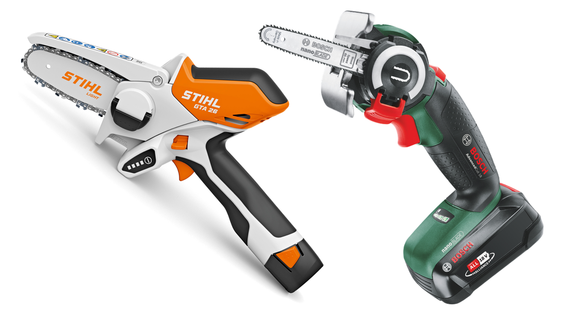 Stihl GTA 26 против Bosch AdvancedCut 18