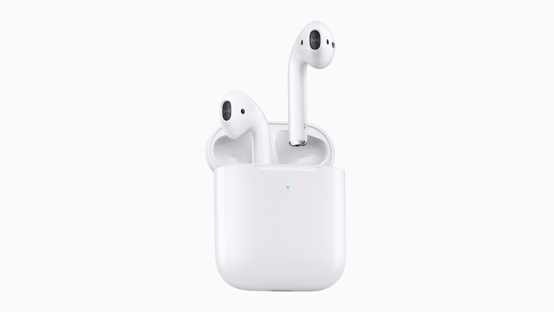 AirPods 2-го поколения на сером фоне