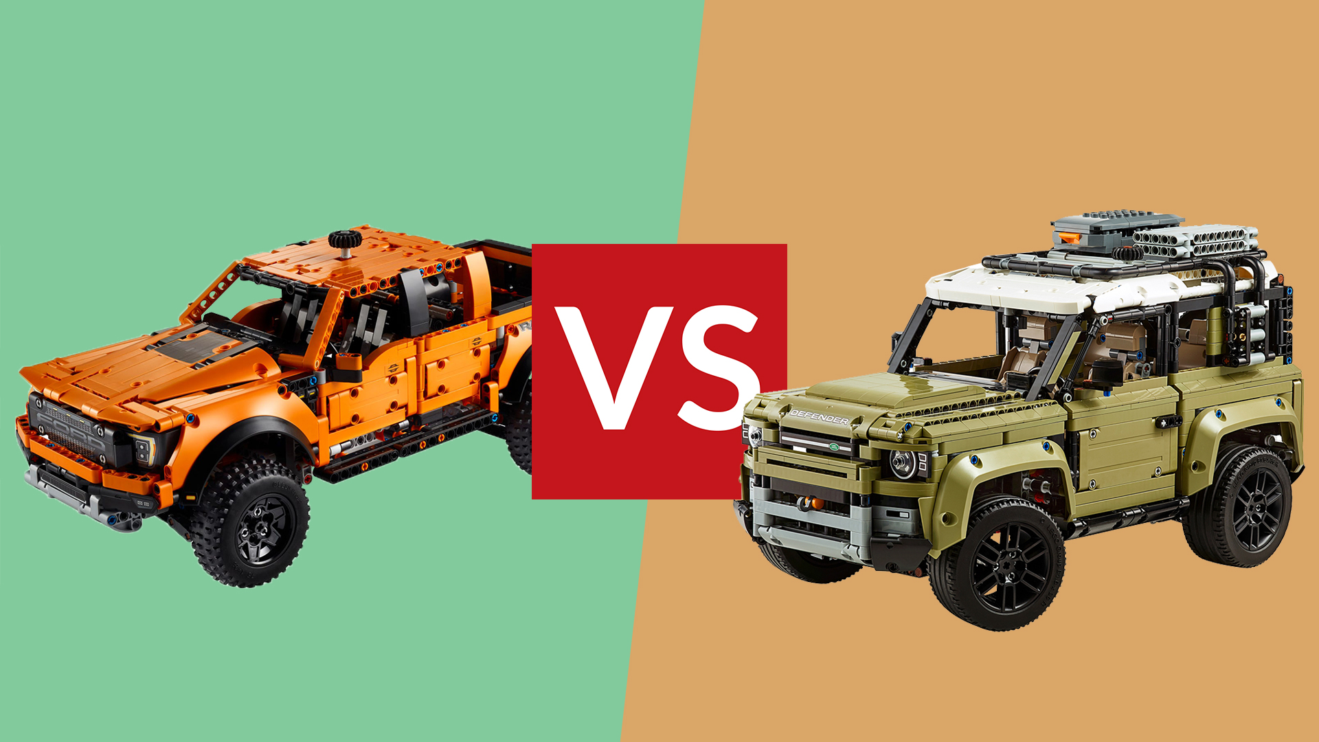 Lego Technic Ford F-150 Raptor против Lego Technic Land Rover Defender