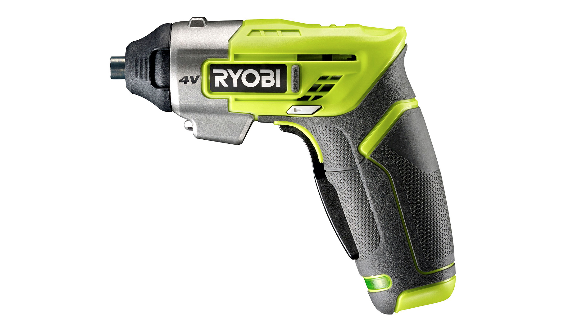 Беспроводная отвертка Ryobi Ergo 4V на белом фоне