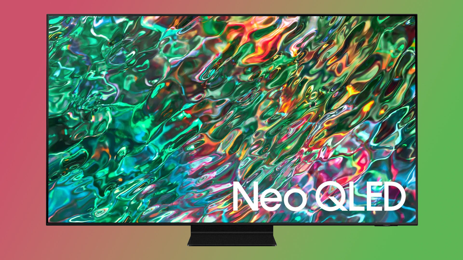 Телевизор Samsung Neo QLED 2022 на красочном фоне