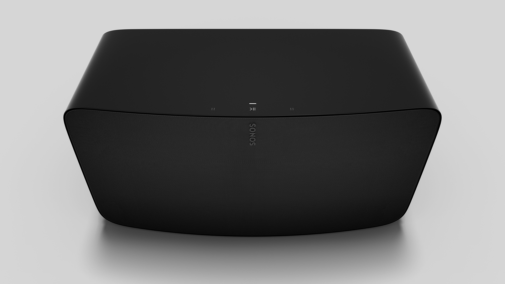 Sonos Five в черном цвете на белом фоне, вид сверху