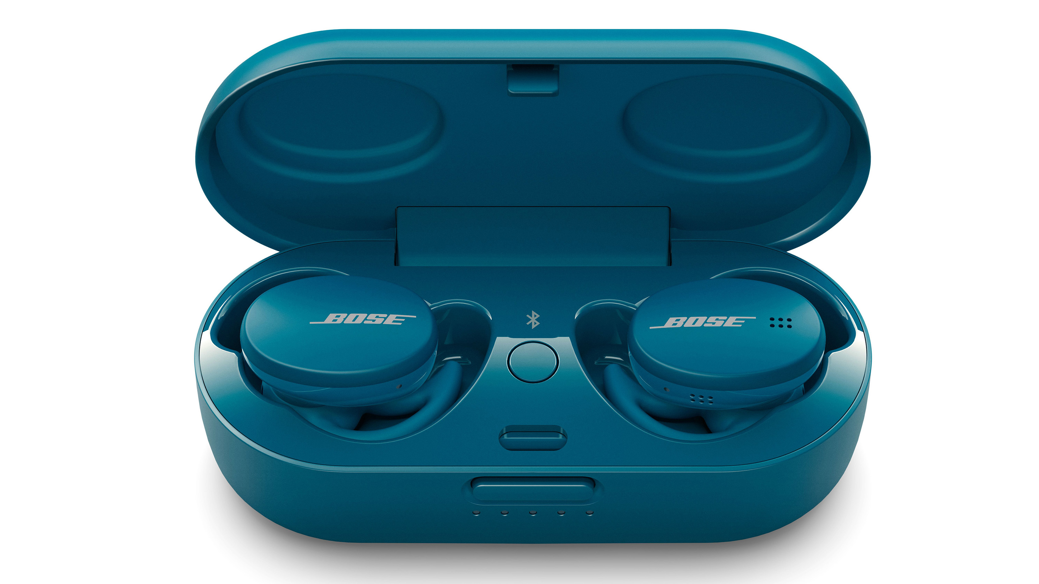 Наушники Bose Sport Earbuds в футляре на белом фоне