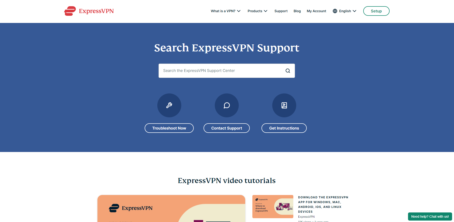 Поддержка ExpressVPN