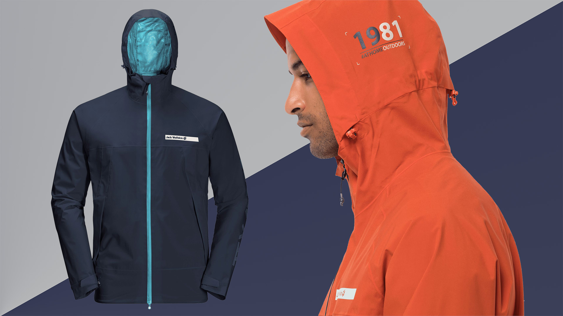 Куртка Jack Wolfskin Offshore в оранжево-синих тонах