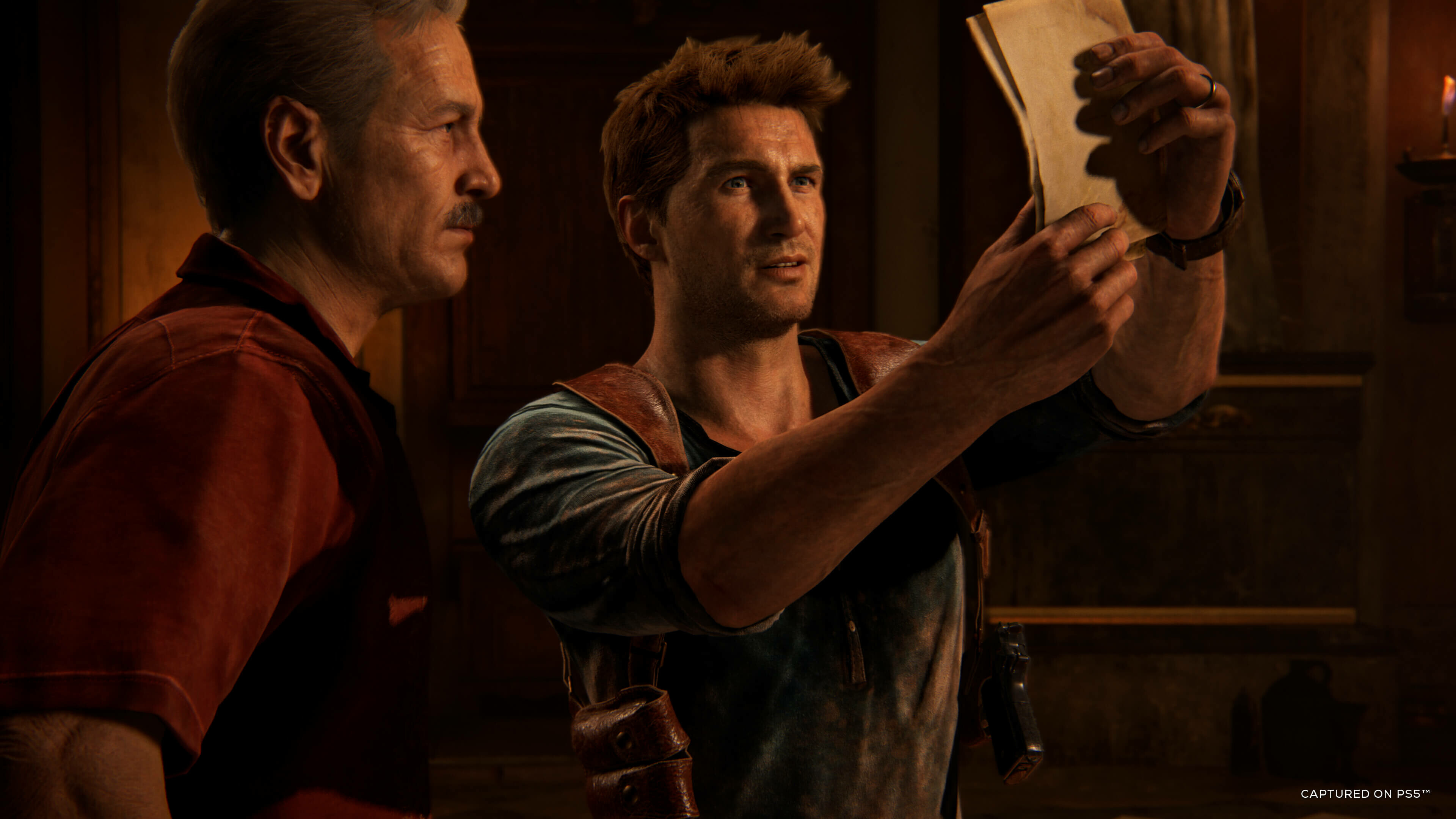 Натан Дрейк и Салли изучают карту в ролике из Uncharted 4.