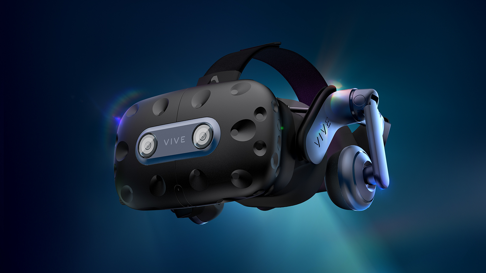 HTC Vive Pro 2 показан под углом на белом фоне