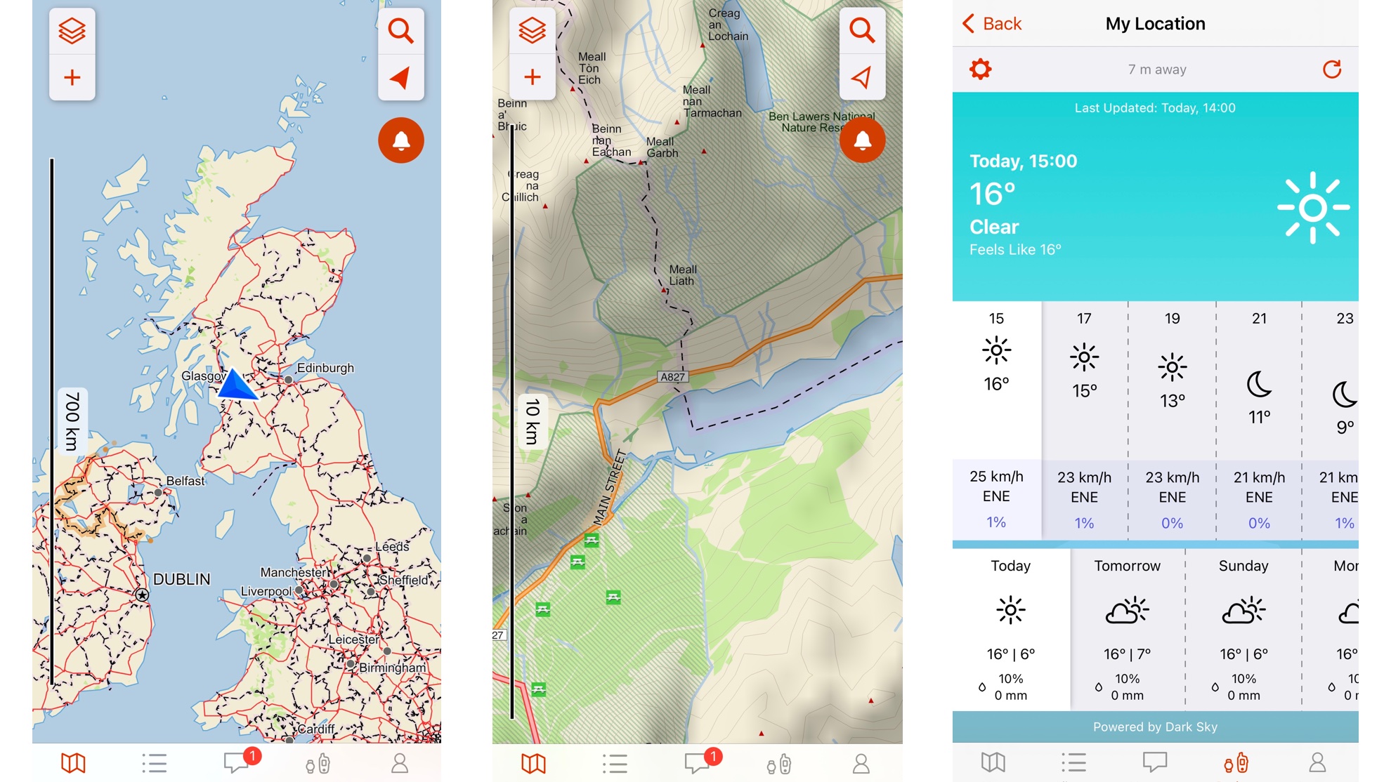 Экраны приложений для смартфонов Garmin inReach Mini 2