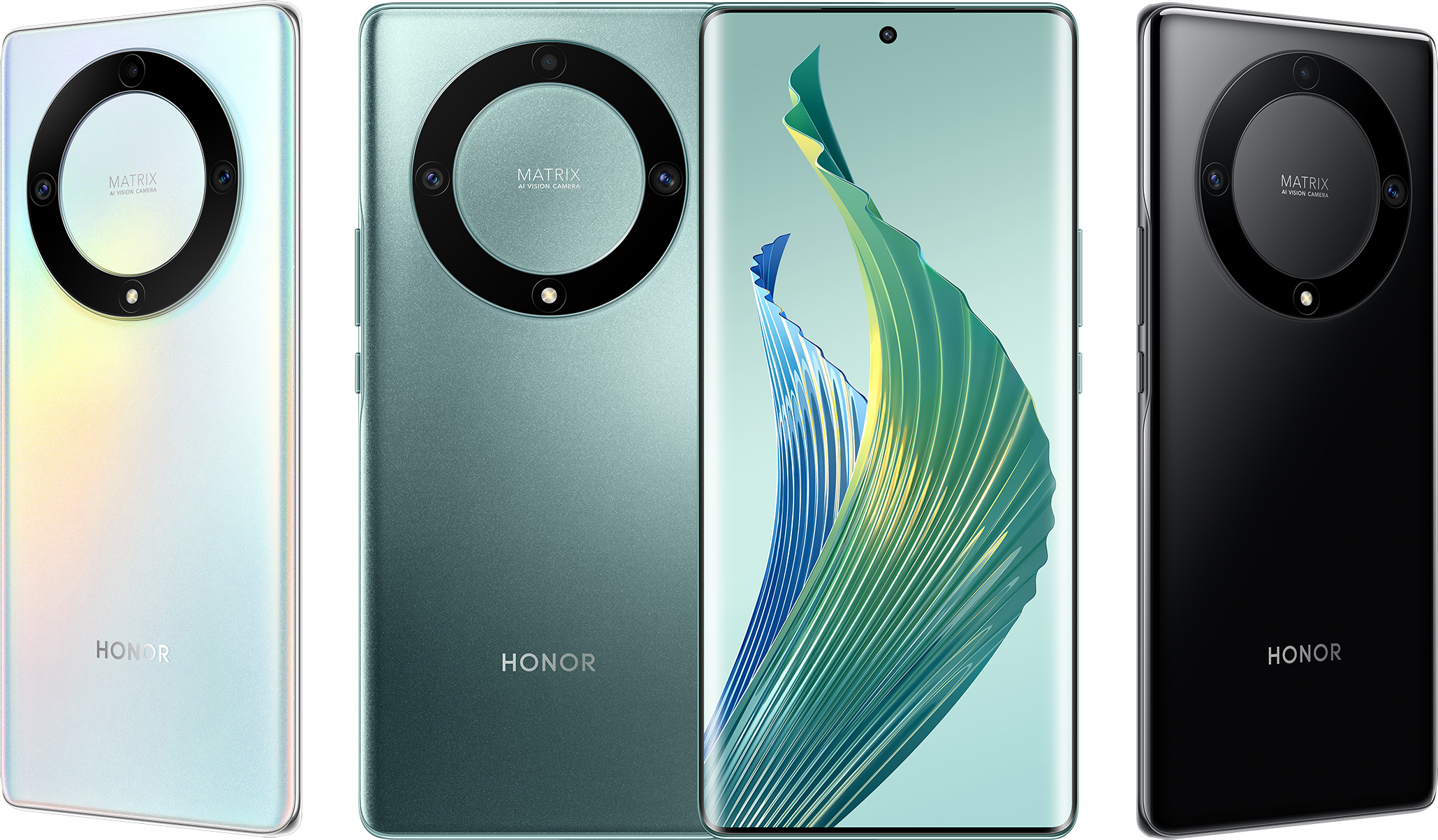 Honor Magic5 Lite в серебристом, зеленом и черном цветах