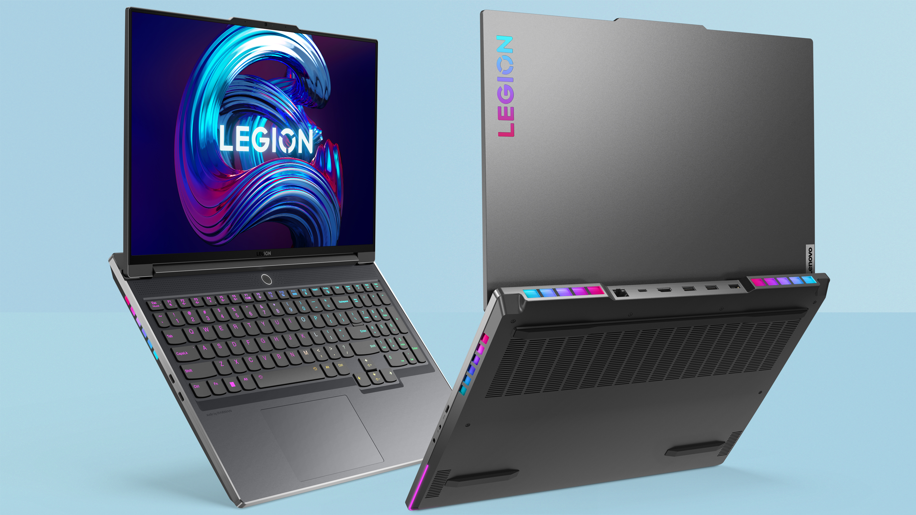 Lenovo Legion 7 (2022) полная RGB-подсветка на синем фоне T3